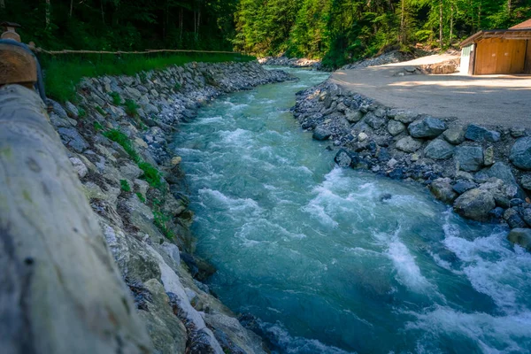 Wędrówka Koryta Partnach Gorge Pobliżu Garmisch Bawarii Niemcy — Zdjęcie stockowe