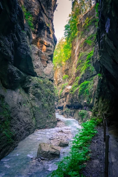 Escursioni Attraverso Gola Partnach Vicino Garmisch Baviera Germania — Foto Stock