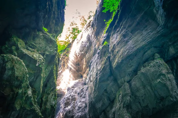 Escursioni Attraverso Gola Partnach Vicino Garmisch Baviera Germania — Foto Stock