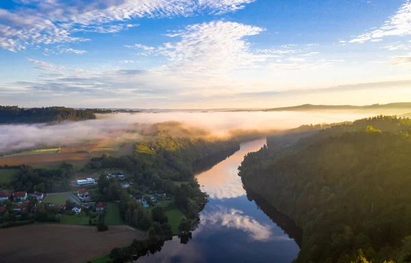 Thurnberger Stausee Nära Krumau Kamp Regionen Waldviertel Niederösterreich Flygfoto Över — Stockfoto