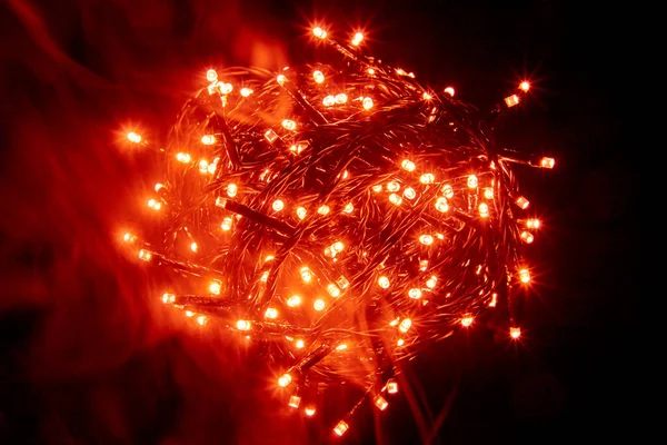 Řetězec Světel Led Lampami Mlze Mlhy — Stock fotografie