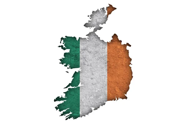 Карта Прапор Ірландії Вивішеному Бетоні — стокове фото