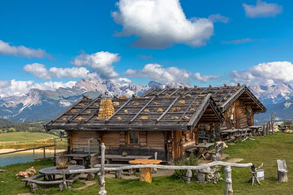 Vista Sobre Seiser Alm Alpe Siusi Para Grupo Odle Tirol — Fotografia de Stock