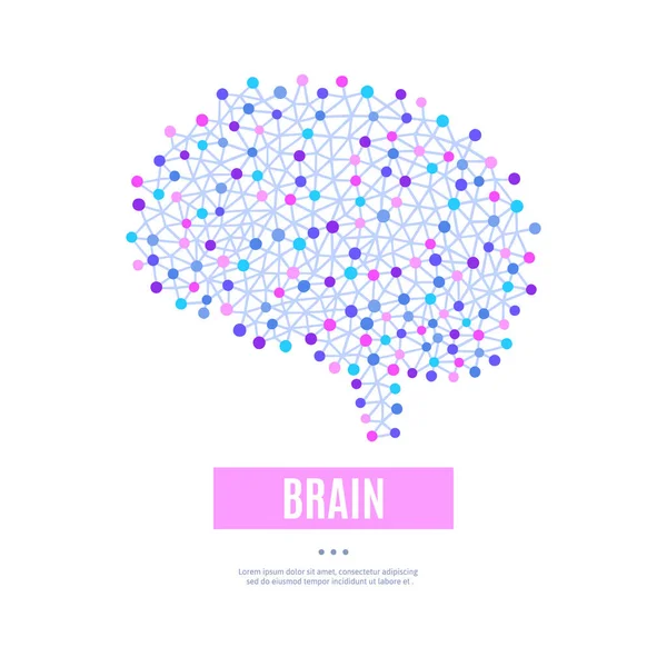 Concept Cerveau Humain Illustration Pour Étiquette Médicament Affiche Publicitaire Bannière — Photo