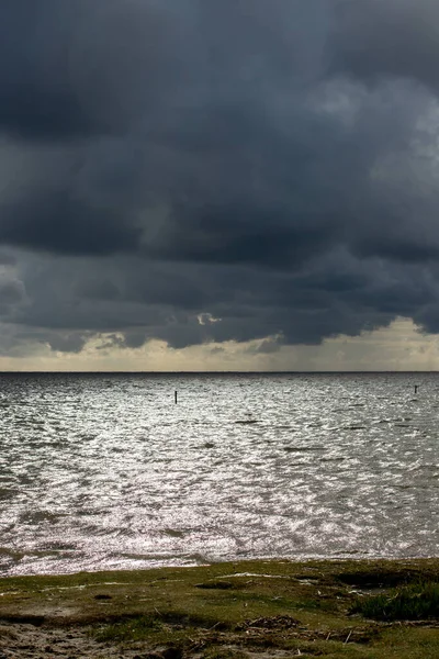 Nuvens Tempestade Sobre Mar — Fotografia de Stock