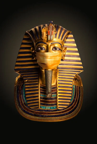 Morte Maschera Oro Del Faraone Tutankhamon Una Maschera Medica Dorata — Foto Stock