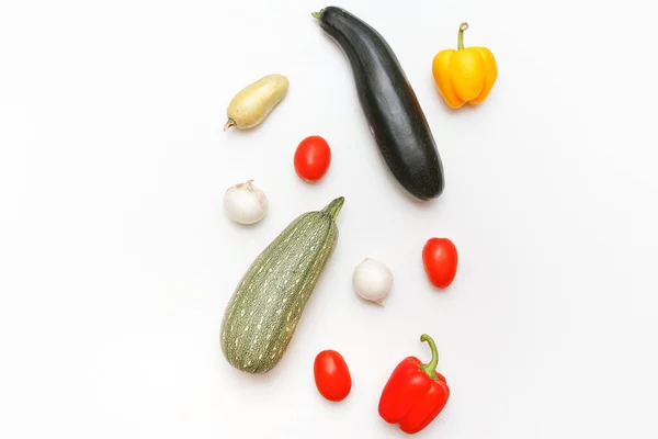 Свежие Овощи Белом Фоне — стоковое фото