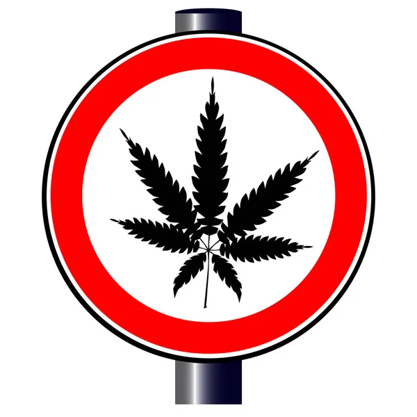 Vektor Illustration Marijuana Tecken Med Cannabis — Stockfoto