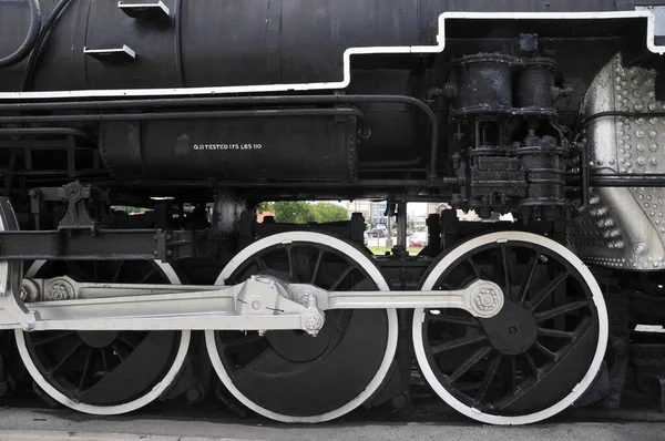Vecchia Locomotiva Vapore Vicino — Foto Stock