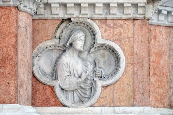 Saint Florian Van Paolo Bonaiuto Reliëf Gevel Van San Petronio — Stockfoto