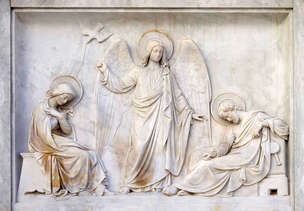 Rêve Joseph Sur Colonne Immaculée Conception Sur Piazza Mignanelli Rome — Photo