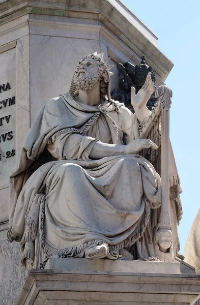 Rei David Por Tadolini Coluna Imaculada Conceição Piazza Mignanelli Roma — Fotografia de Stock