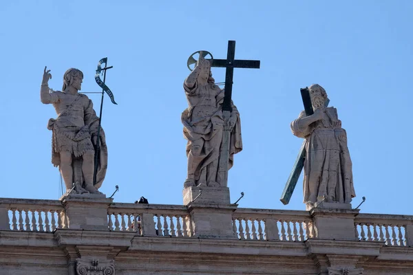 Jan Chrzciciel Jezus Andrzej Fragment Kolumnady Bazyliki Piotra Bazylika Piotra — Zdjęcie stockowe