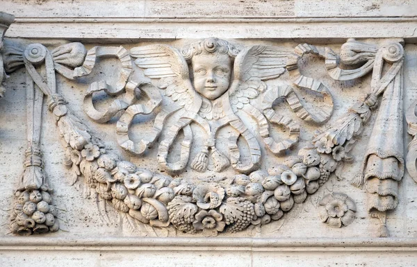 Angel Baixo Relevo Fachada Santa Maria Igreja Roma Itália — Fotografia de Stock