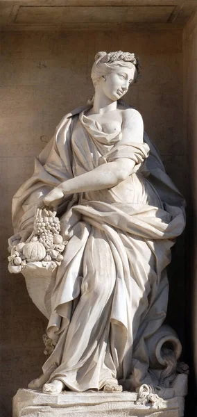 Άγαλμα Της Αφθονίας Της Φοντάνας Τρέβι Στη Ρώμη Fontana Trevi — Φωτογραφία Αρχείου