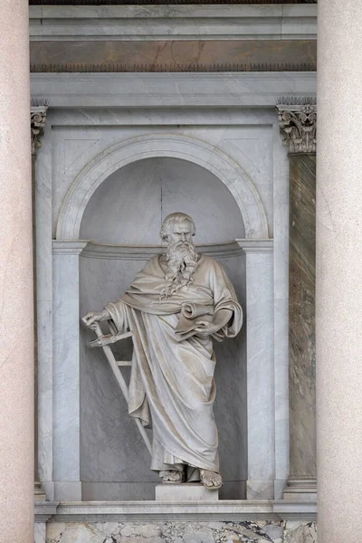 Saint Paul Statue Front Basilica Saint Paul Walls Rome Italy — Stock Photo, Image