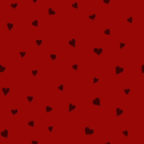 Doodle Vermelho Caótico Corações Sem Costura Padrão Para Dia Dos — Fotografia de Stock
