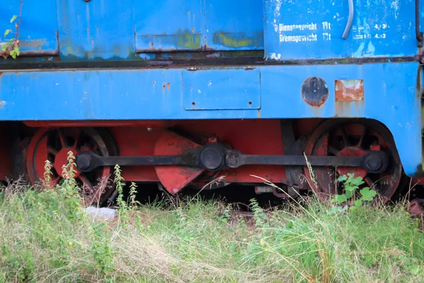 Szczegóły Dotyczące Lokomotywy Manewrowej Lub Lokomotywy Służbowej Manewrowania Wagonami — Zdjęcie stockowe