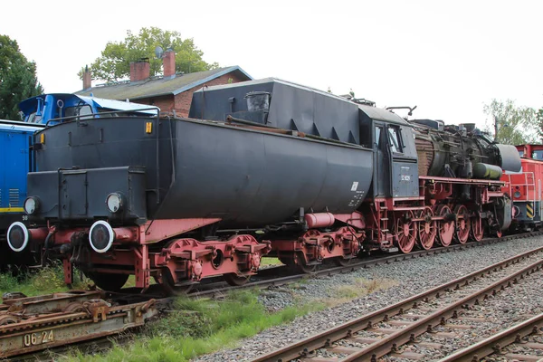 Detalhes Uma Locomotiva Vapor Uma Época Que Carvão Ainda Era — Fotografia de Stock