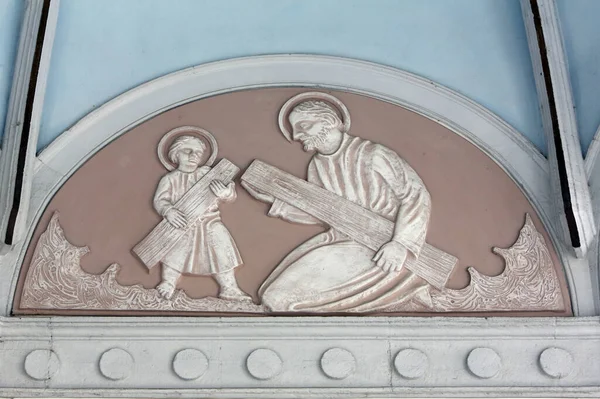 Άγιος Ιωσήφ Παιδί Ιησούς Βασιλική Της Κοιμήσεως Της Θεοτόκου Στη — Φωτογραφία Αρχείου