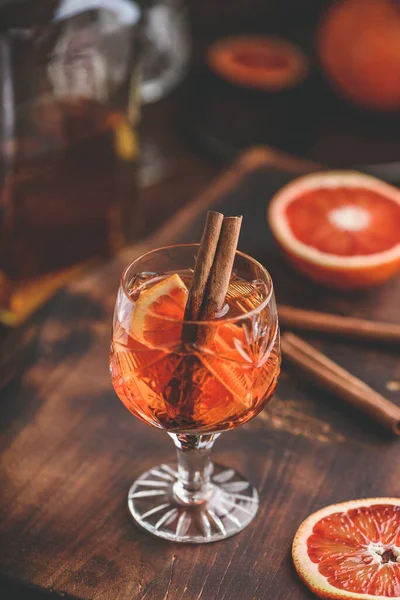 Cocktail Aigre Whisky Bourbon Vieilli Jus Orange Sanguine Sirop Cerise — Photo