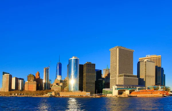 New York City Skyline Skyscrapers Blue Sky — Stock Photo, Image