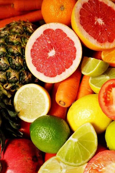 Fruits Légumes Sains Sur Fond Blanc — Photo