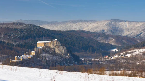 Hermoso Paisaje Invierno Con Árboles Cubiertos Nieve — Foto de Stock