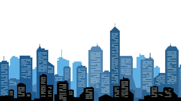Vector Illustration Modern City Skyline — Stock Photo, Image