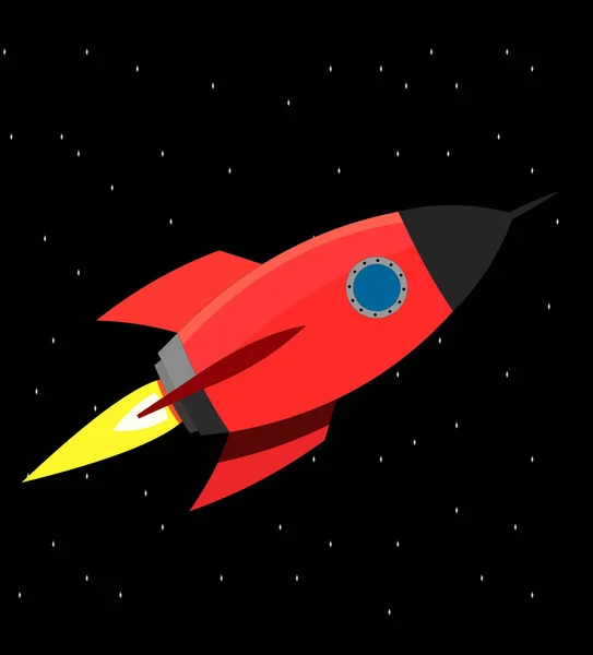 Rocket Flying Space Vector Illustration — Stock Photo, Image