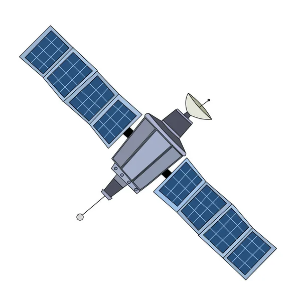 Ikona Vesmírného Satelitu Barevný Design Vektorová Ilustrace — Stock fotografie