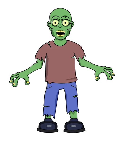 Postać Kreskówki Człowieka Zombie — Zdjęcie stockowe