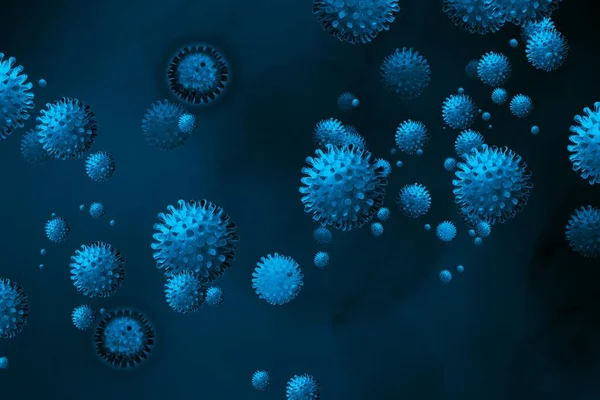 Ciemnoniebieskie Tło Rozprzestrzenianie Się Wirusa — Zdjęcie stockowe