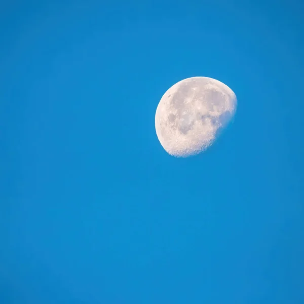 Half moon with blue sky in the morning