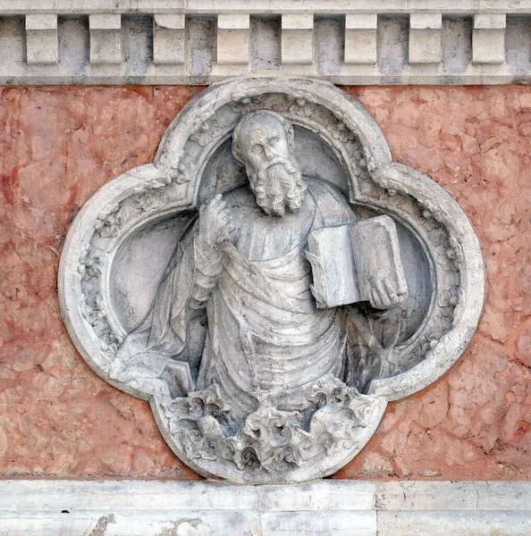 Santo Paulus Karya Giovanni Ferabech Relief Bagian Depan Basilika San — Stok Foto