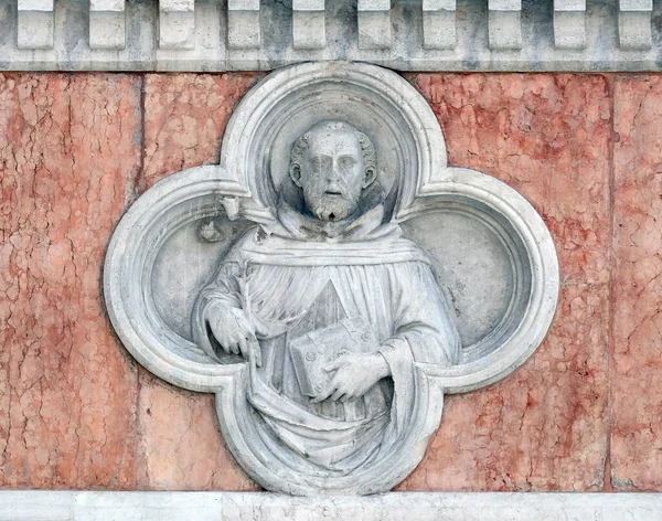 Saint Dominic Paolo Bonaiuto Relief Facade San Petronio Basilica Bologna — Stock Fotó