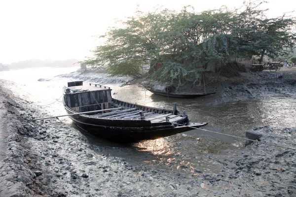 Traditionele Vissersboot Delta Van Ganges Rivier Sundarbans Jungle National Park — Stockfoto