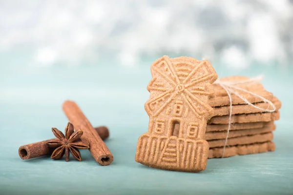 Biscuits Noël Allemands Traditionnels Appelés Spekulatius Douceur Aux Amandes Épices — Photo