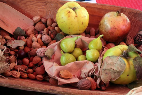 Bodegón Otoño Con Frutas Verduras — Foto de Stock