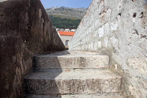 Velha Escadaria Pedra Cidade Kotor Região Montanhosa — Fotografia de Stock