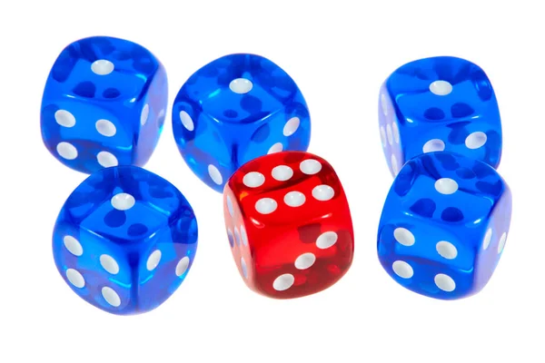 Számos Színes Kocka Társasjátékokhoz Szerencsejátékokhoz — Stock Fotó