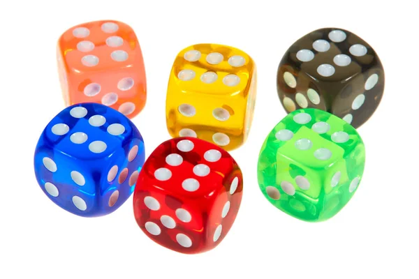 Several Colourful Dice Board Games Gambling — Stock Photo, Image