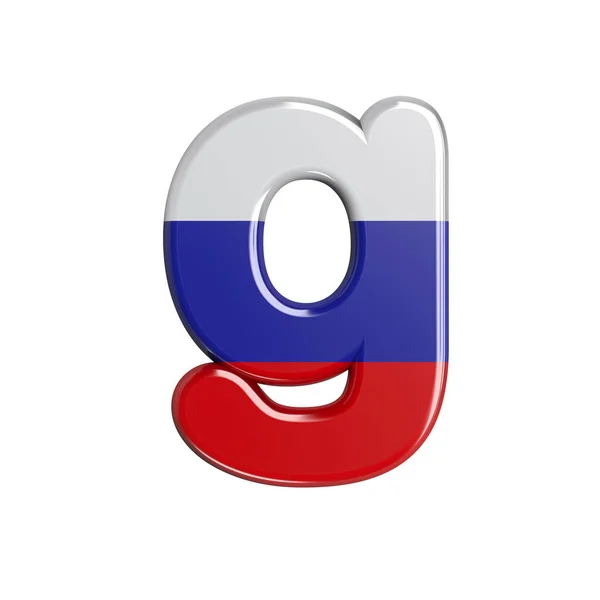 Rosja Litera Mała Czcionka Rosyjskiej Flagi Izolowane Białym Tle Ten — Zdjęcie stockowe