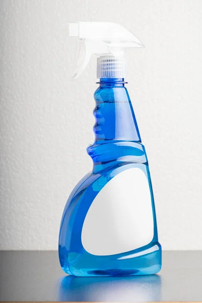 Pulizia Bottiglia Liquida Davanti Sfondo Grigio Chiaro Modello Serie Modificabile — Foto Stock