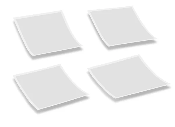 四个有轻微阴影的空白相框 收割路径 — 图库照片