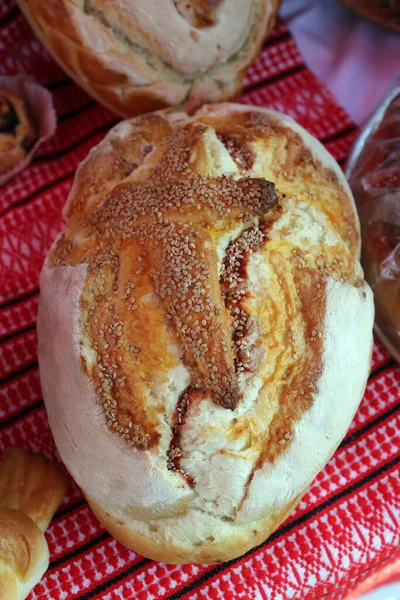 Pão Caseiro Com Sementes Papoila — Fotografia de Stock