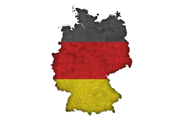 Map Flag Germany Weathered Concrete — Stock Photo, Image