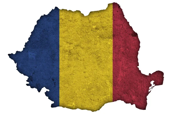 Map Flag Romania Weathered Concrete — Stock Photo, Image