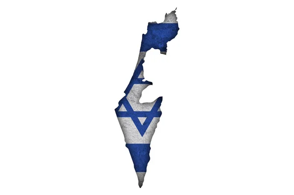 Mapa Bandeira Israel Betão Desgastado — Fotografia de Stock