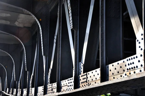 Industriële Metalen Brug Stad Barcelona — Stockfoto